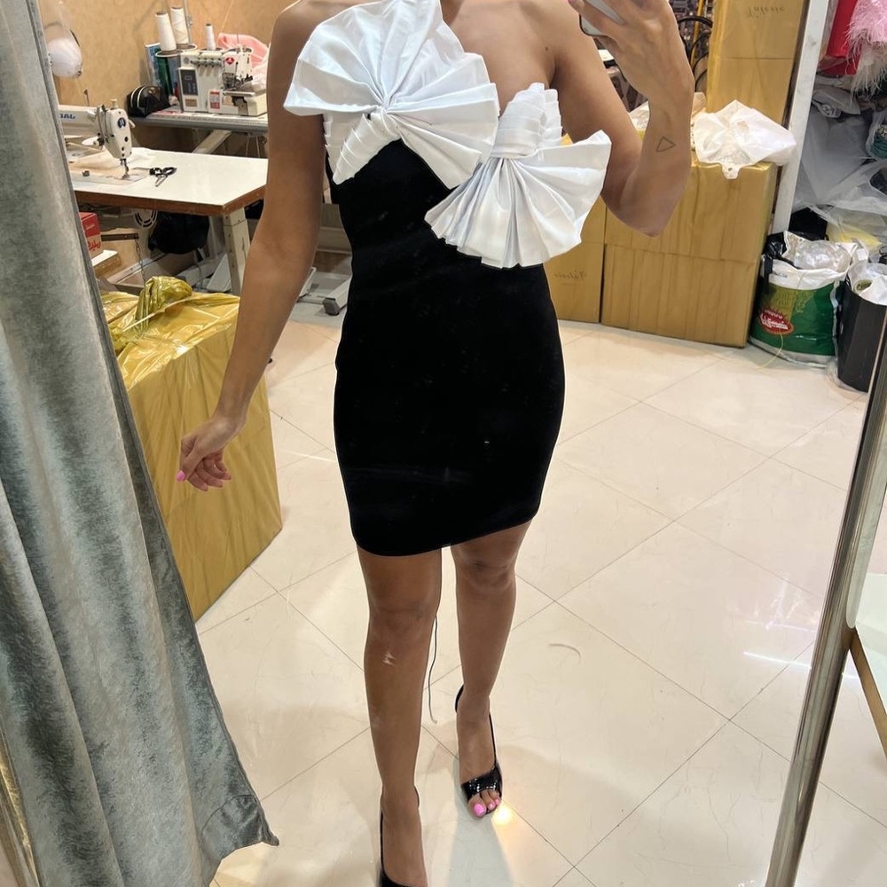 Elegant Black and White Dress